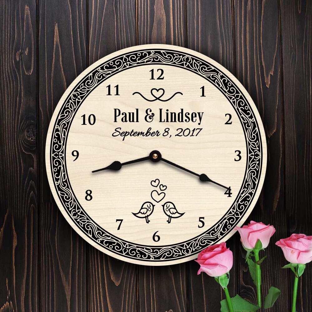 Love Birds Custom Names and Date Wedding Gift