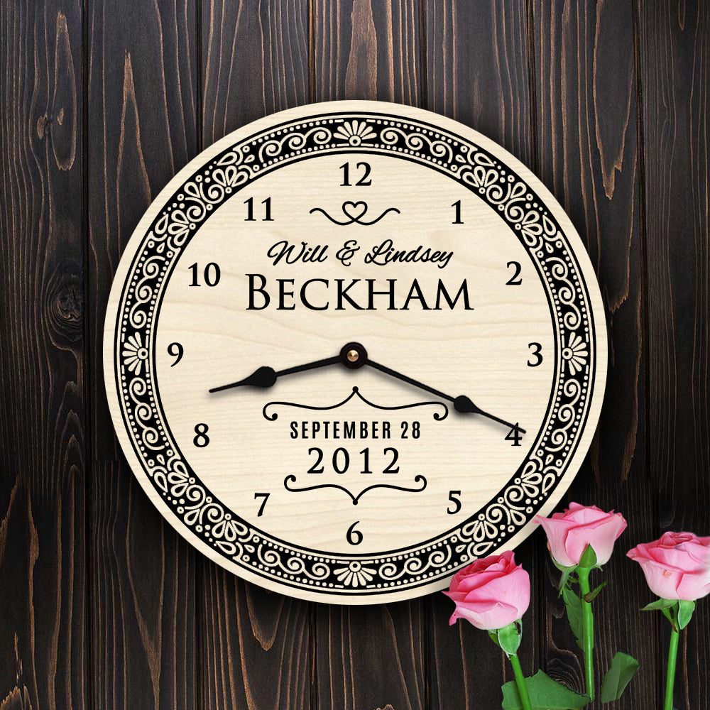 Newly Wed Couple Gifts Modern Wooden Personalized Gift