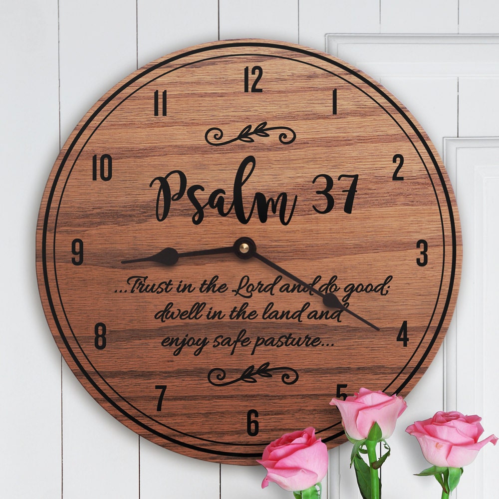 Psalm 37 Scripture Decor Wooden Gift