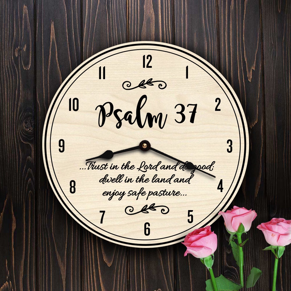Psalm 37 Scripture Decor Wooden Gift