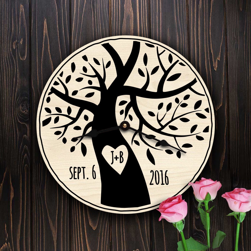 Couples Carved Initials in Heart Housewarming Decor