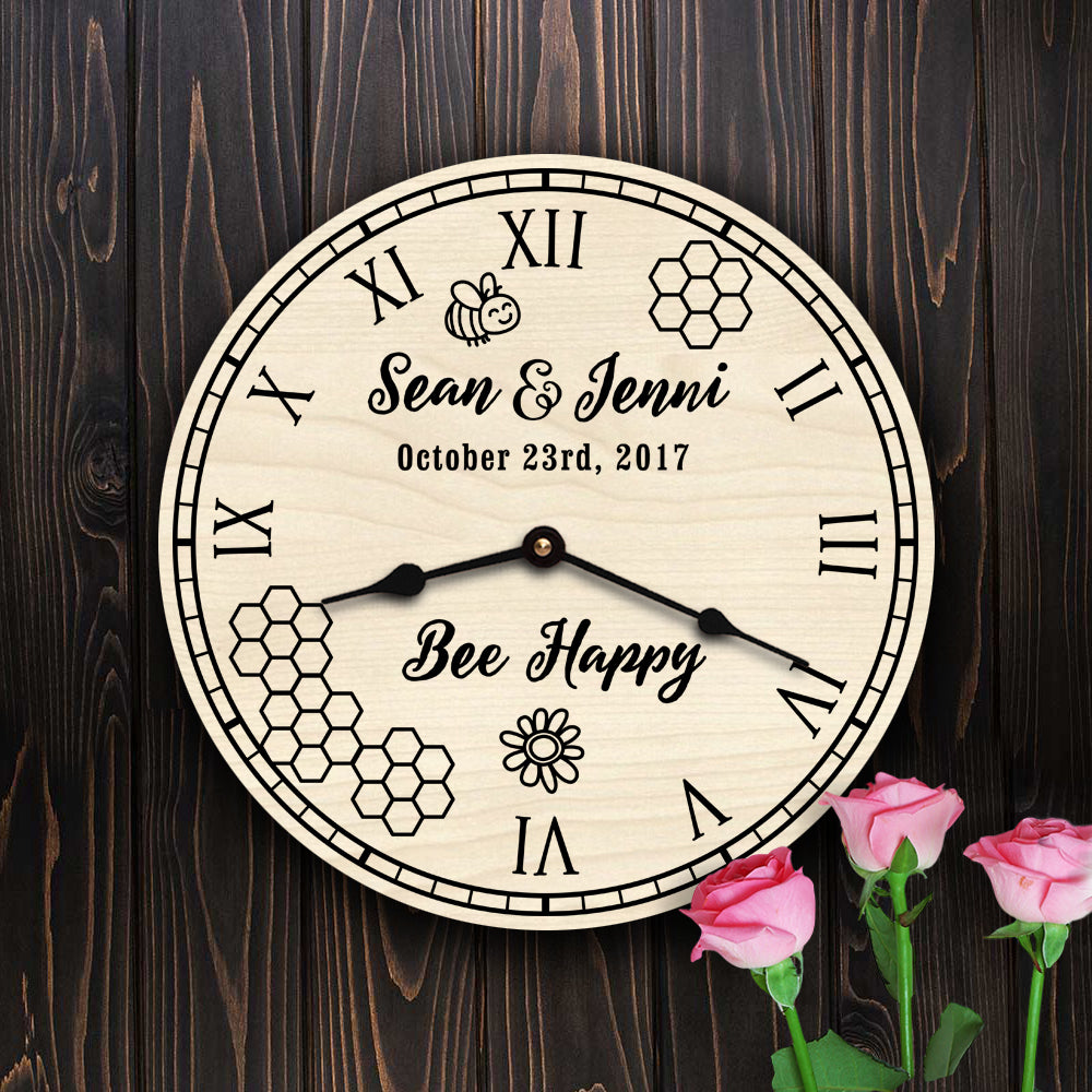 Bee Happy Honey Bee Decor Personalized Wedding Gift