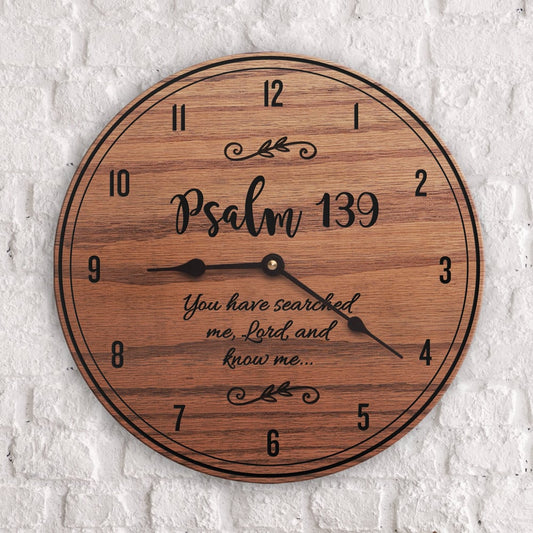 Psalm 139 Scripture Decor Wooden Timepiece
