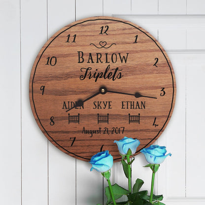 Triplets Baby Stats Push Gift for Personalized Name Date