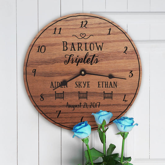 Triplets Baby Stats Push Gift for Personalized Name Date