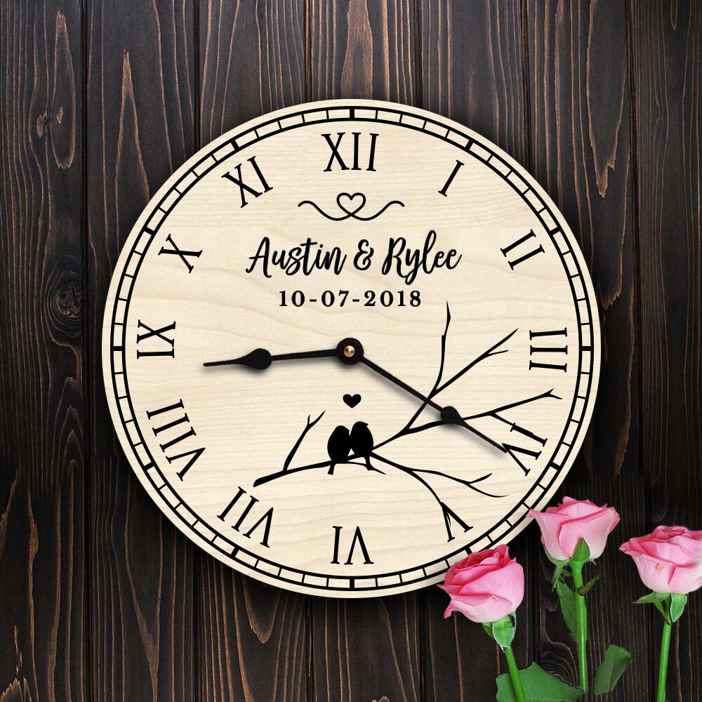 Personalized Cute Love Birds Wedding Gift
